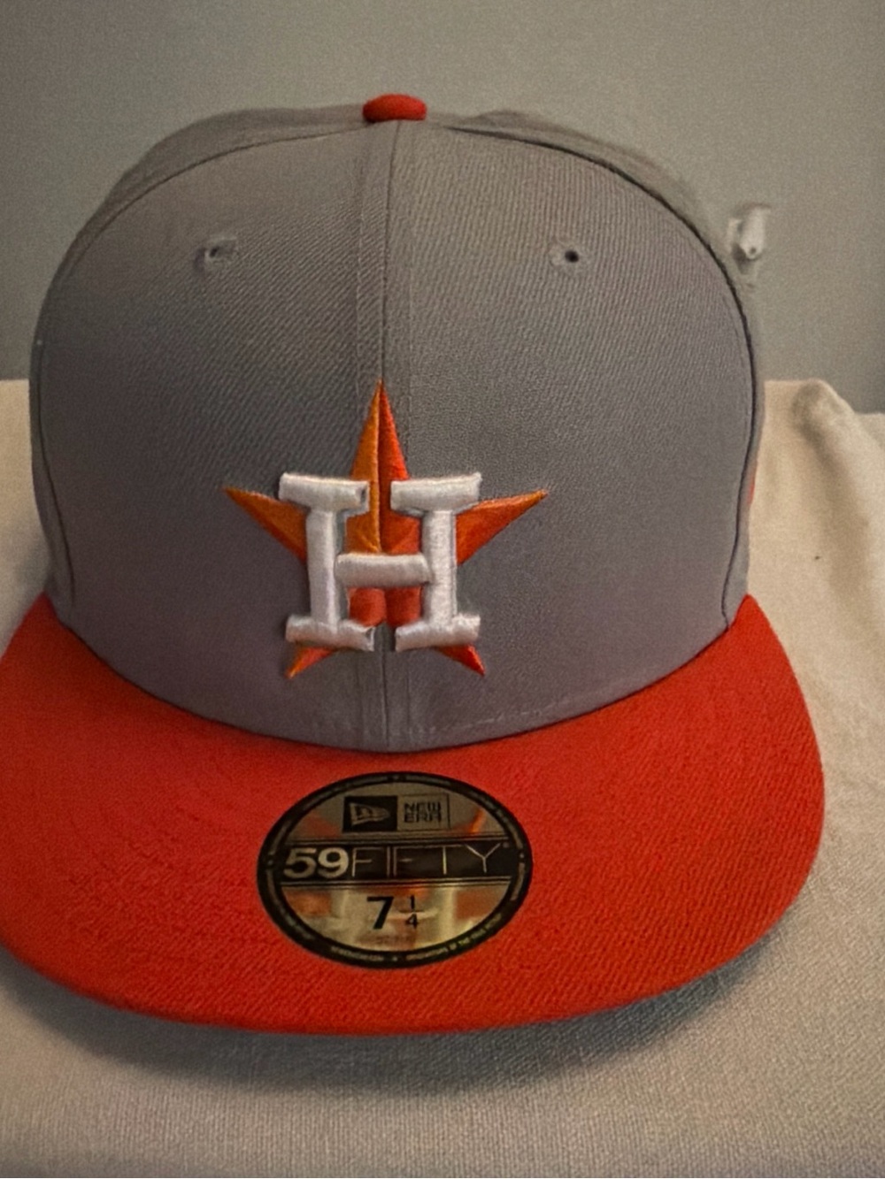 New Era Gray and Orange Houston Astros 59FIFTY Fitted Cap